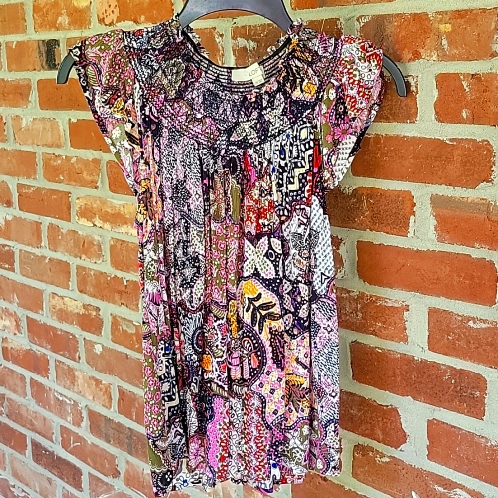 Loft Multicolored Smocked Top